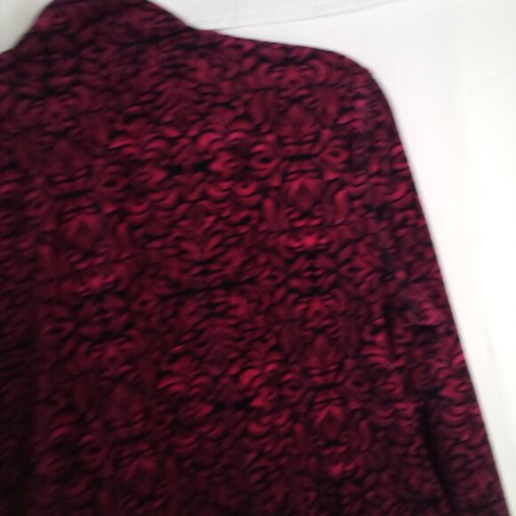 Kim Rogers Jacket Women S Full Zip Velvet Pattern Pink Black - Picture 13 of 16